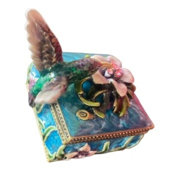 Cherished treasures, jeweled collection, hummingbird trinket box - Picture 1 of 12